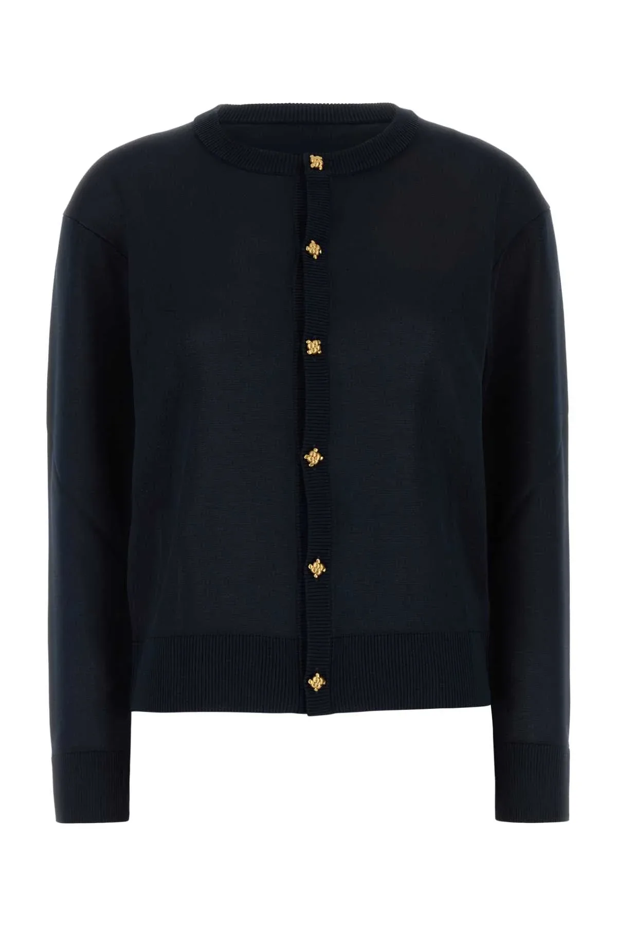 Silk-Knit with Gold Buttons Cardigan