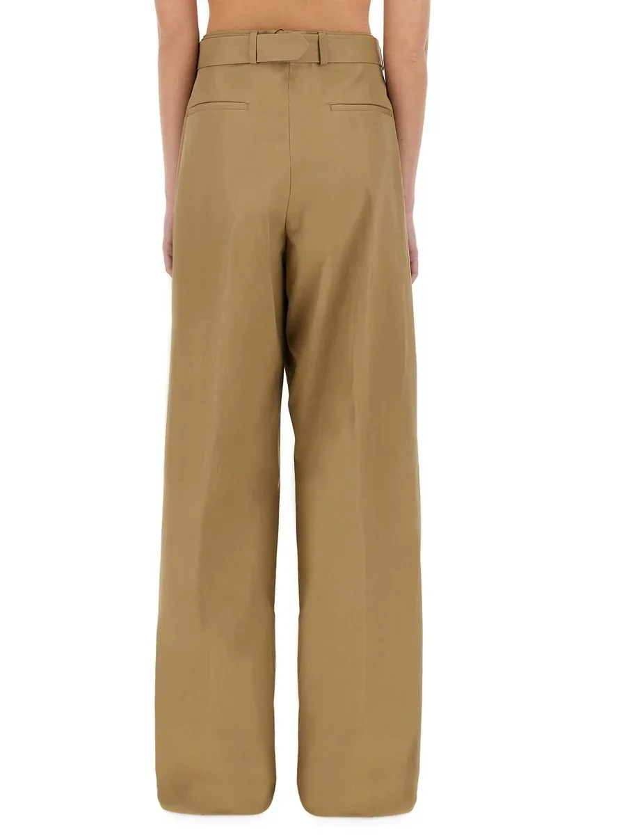 Wide-Leg Cotton Trousers