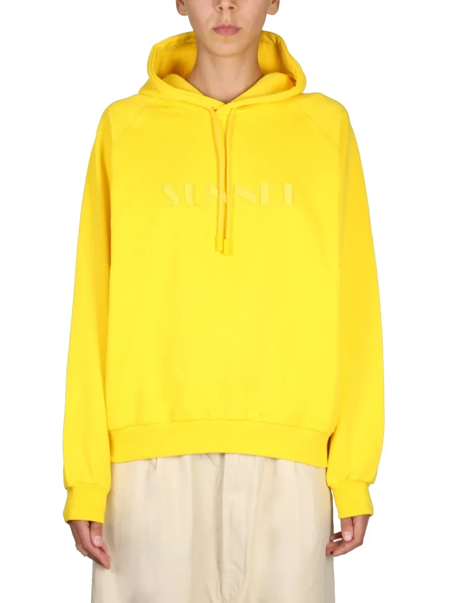 Cotton Drawstring Hood Sweatshirt