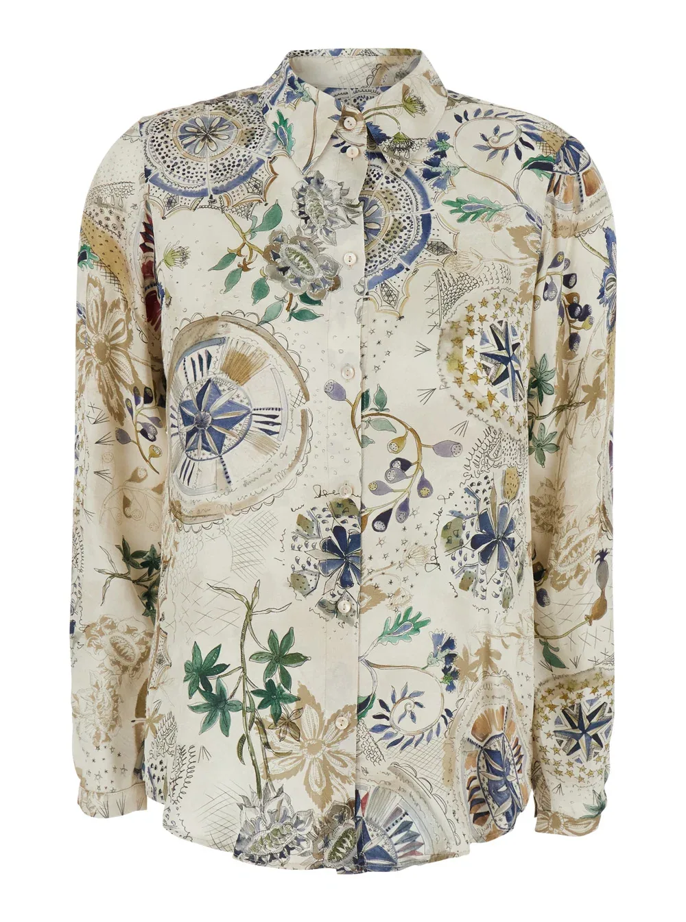 All-Over Botanical Print Shirt