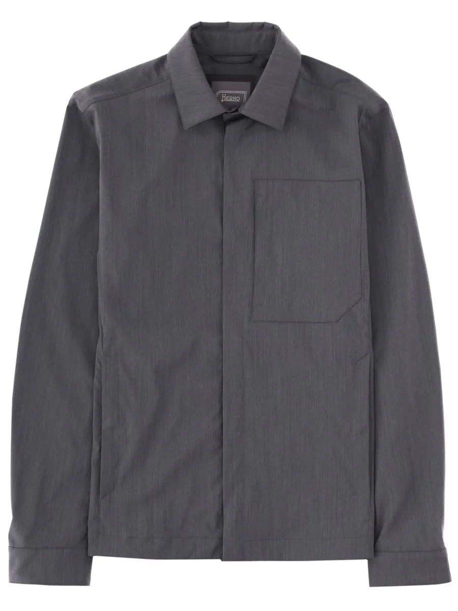 Overshirt In Misto Lana by Herno