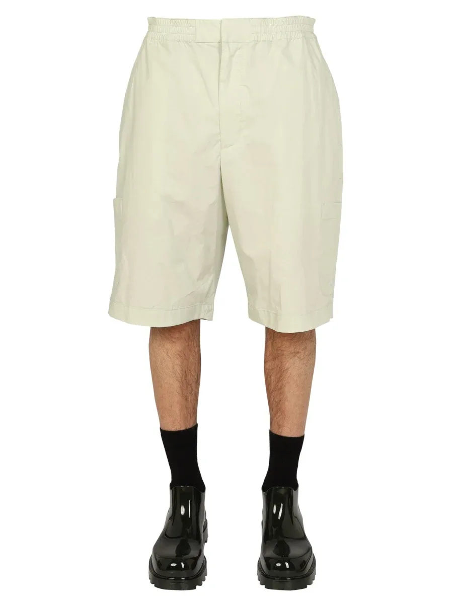 Elastic Cotton Bermuda Shorts