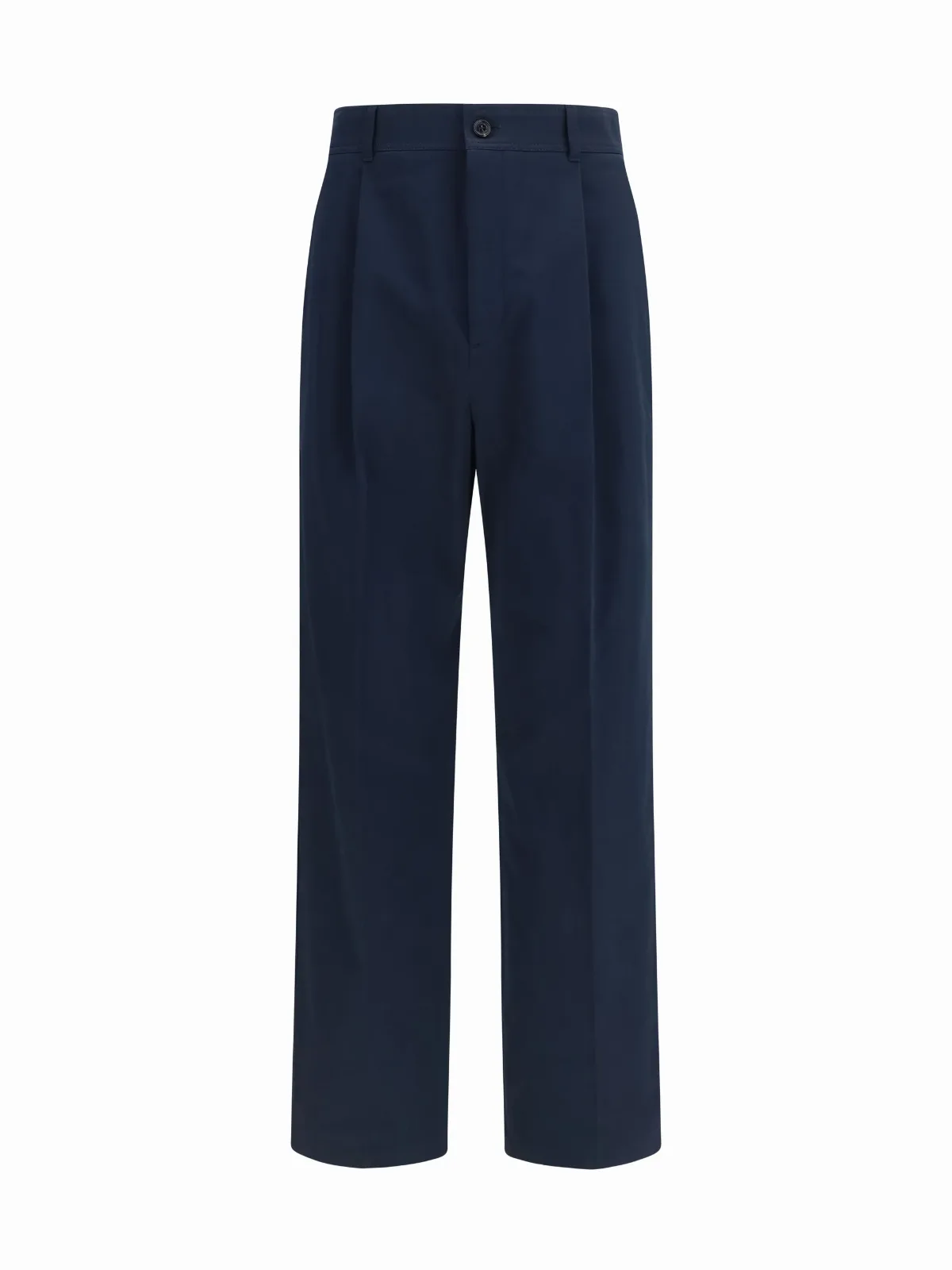 Straight-Cut Cotton Trousers