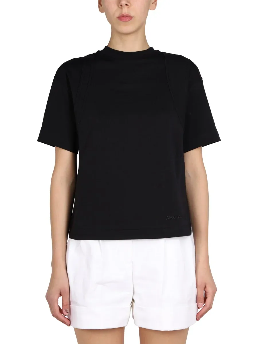 Cotton Crewneck T-Shirt by alexander mcqueen