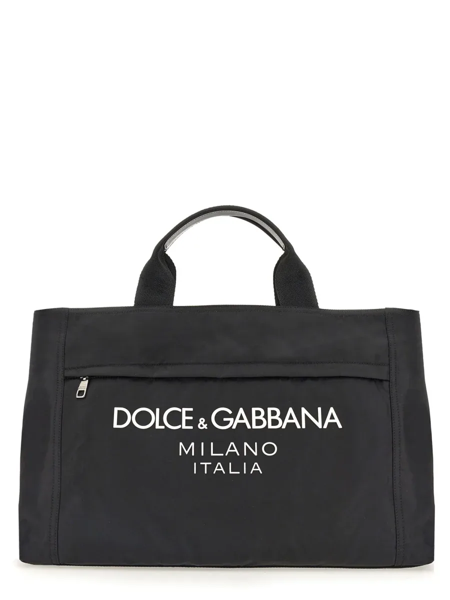 Logo-Embroidered Nylon Shoulder Bag by Dolce & Gabbana