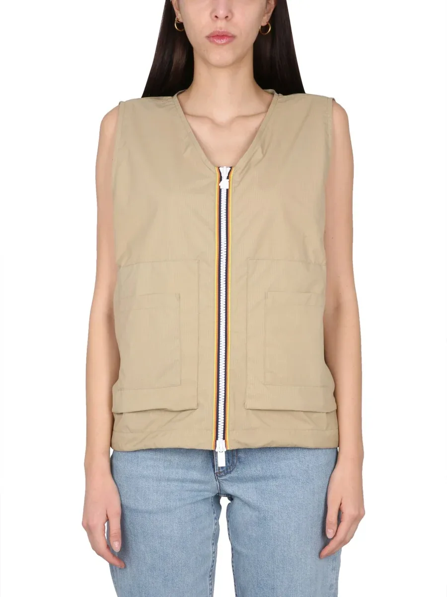 V-Neck Nylon Vest by K-way