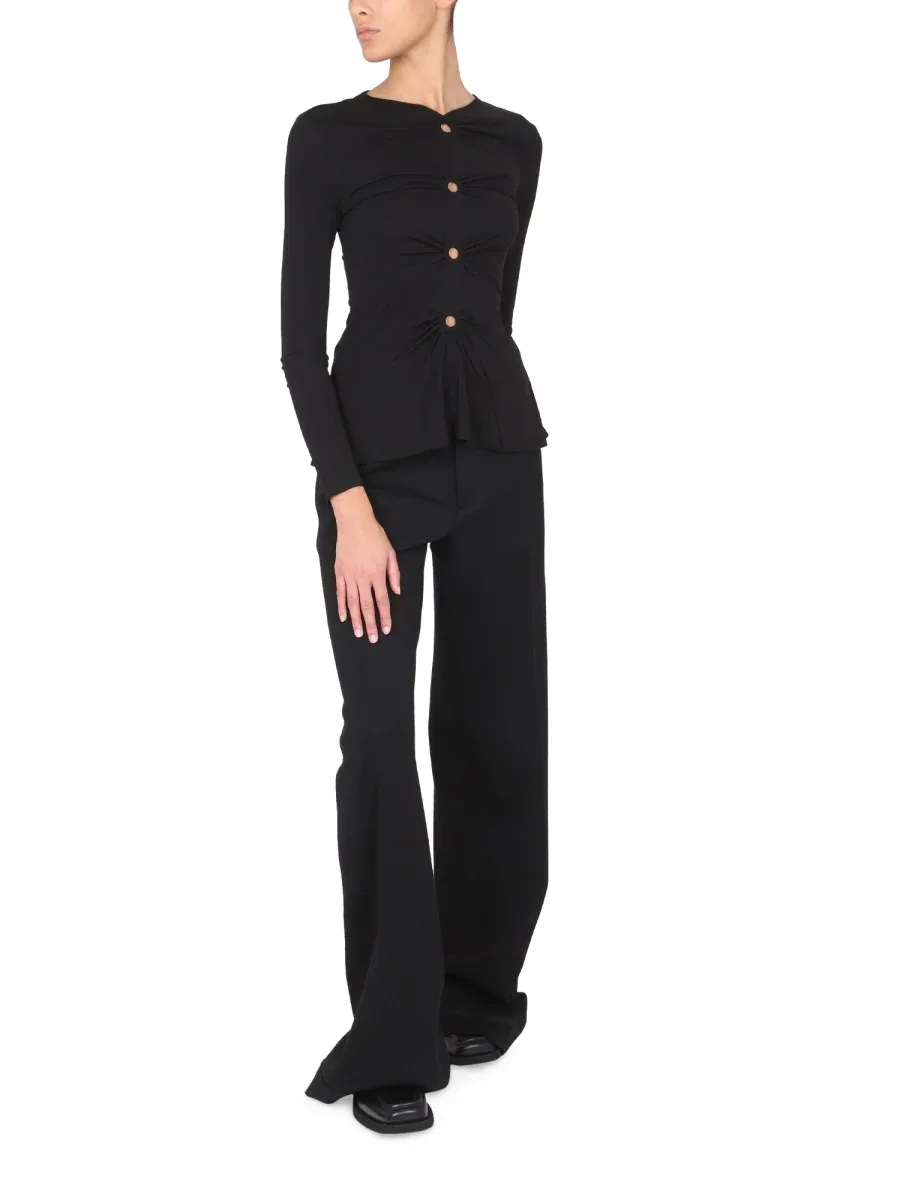 Proenza Schouler White Label V-Neck Matte Crepe Blouse by Proenza Schouler White Label
