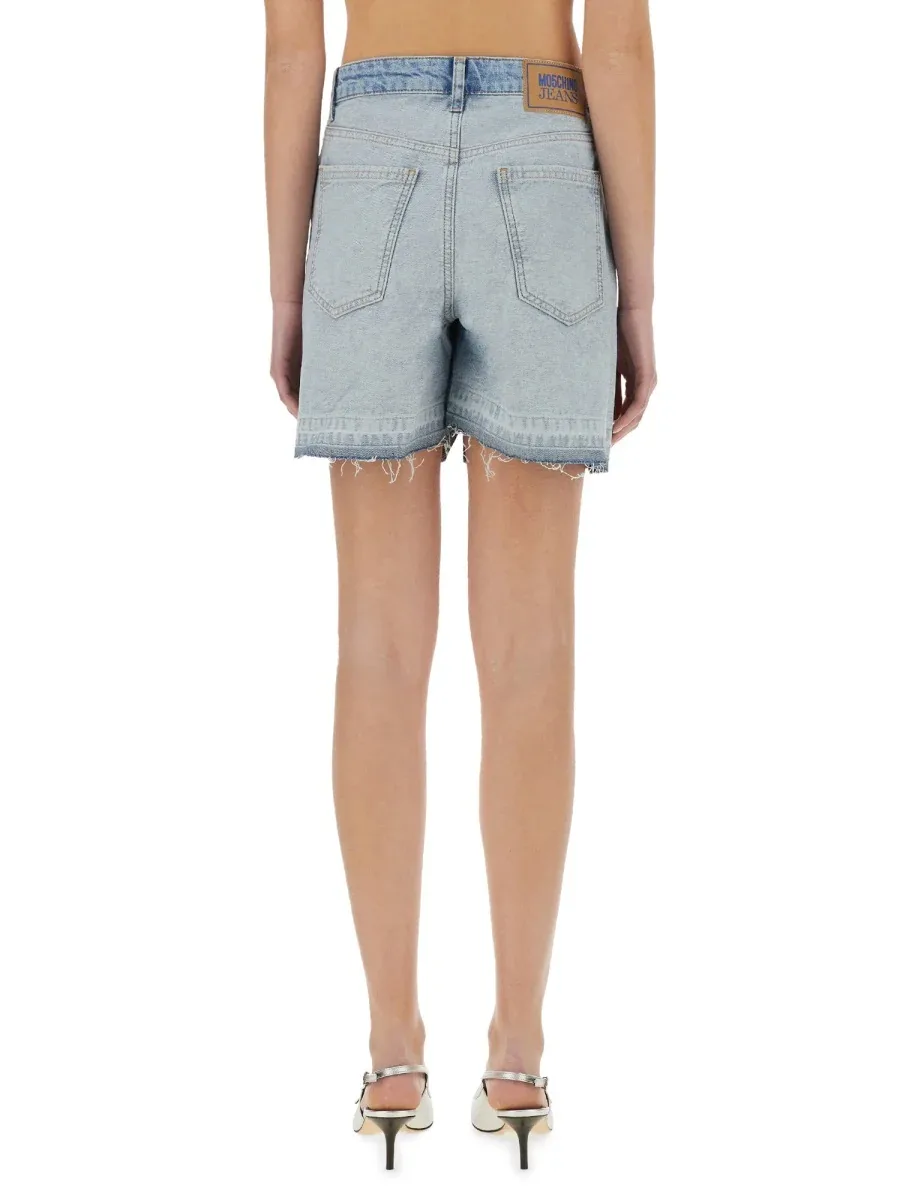 Cotton Denim Shorts by Moschino