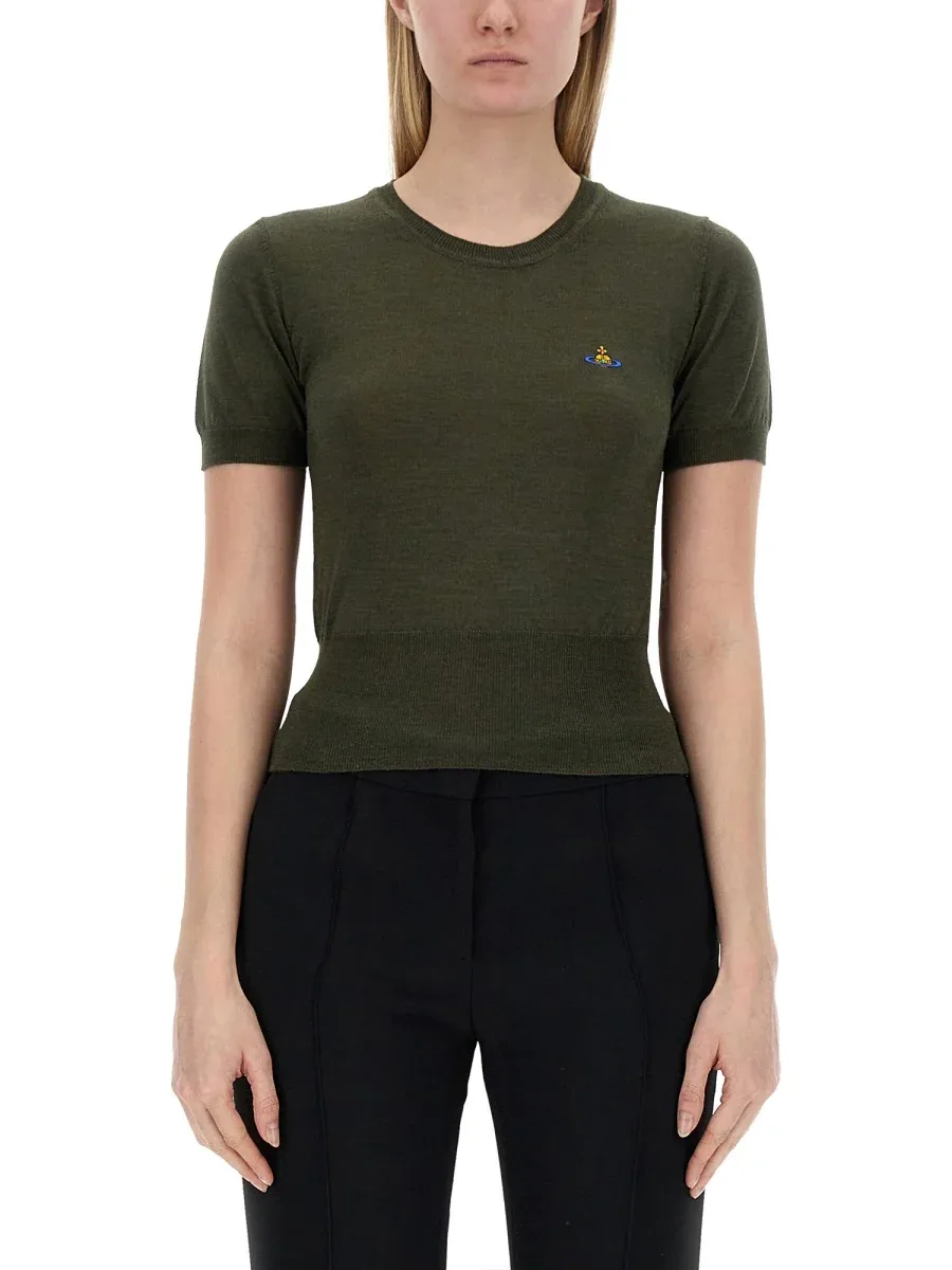 Logo Wool-Silk Blend Sweater by Vivienne Westwood