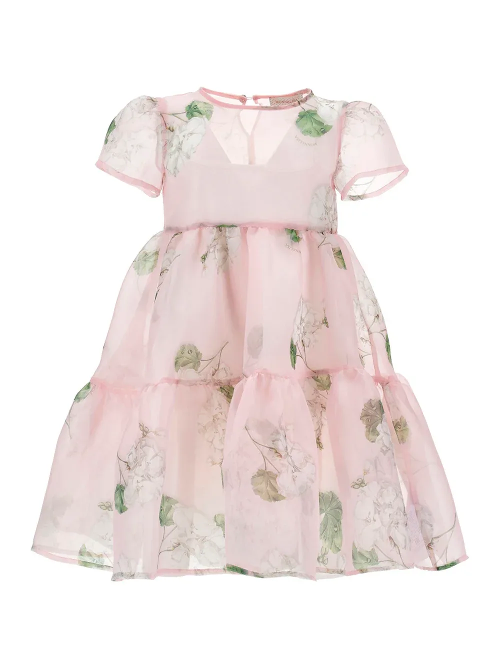 Semi-Transparent Floral Cotton Dress by Monnalisa