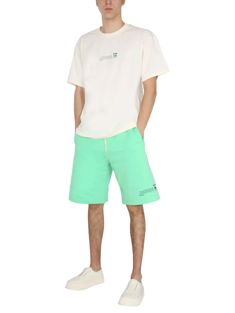 Elastic Waist Bermuda Shorts by MSGM