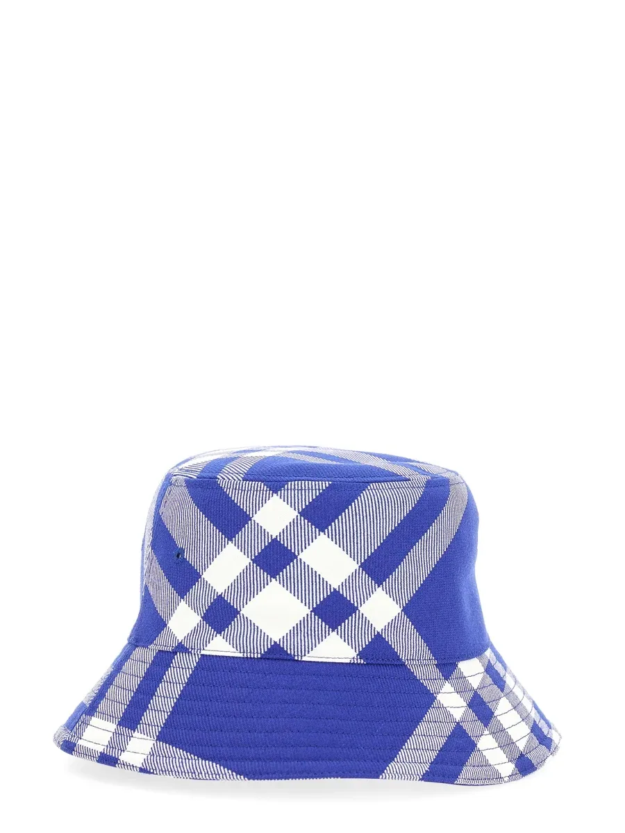 Check Wool Polyester Bucket Hat by Burberry