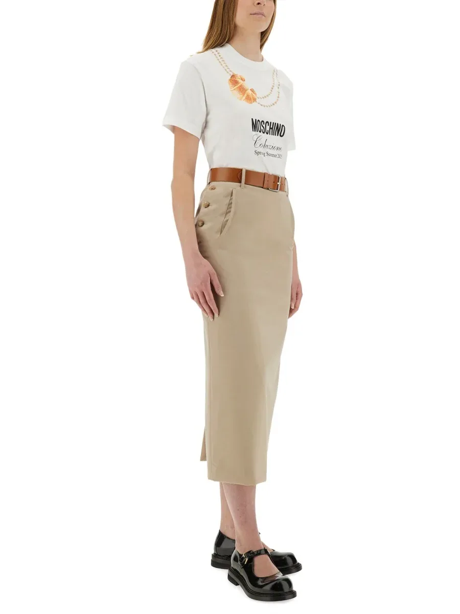 Logo-Print Cotton T-Shirt by Moschino