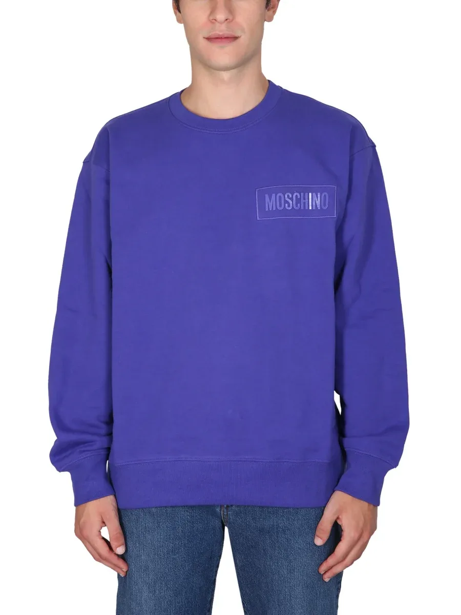Logo Patch Cotton Sweatshirt by Moschino
