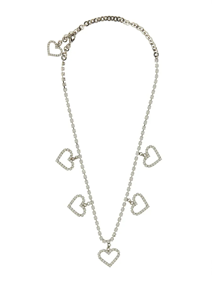 Crystal Heart Pendant Necklace by Alessandra Rich