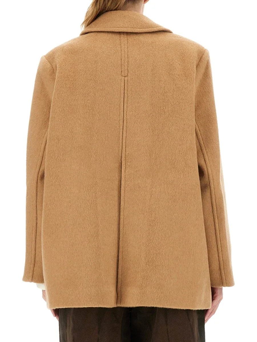 Double-Breasted Recycled Wool Blazer by Ganni
