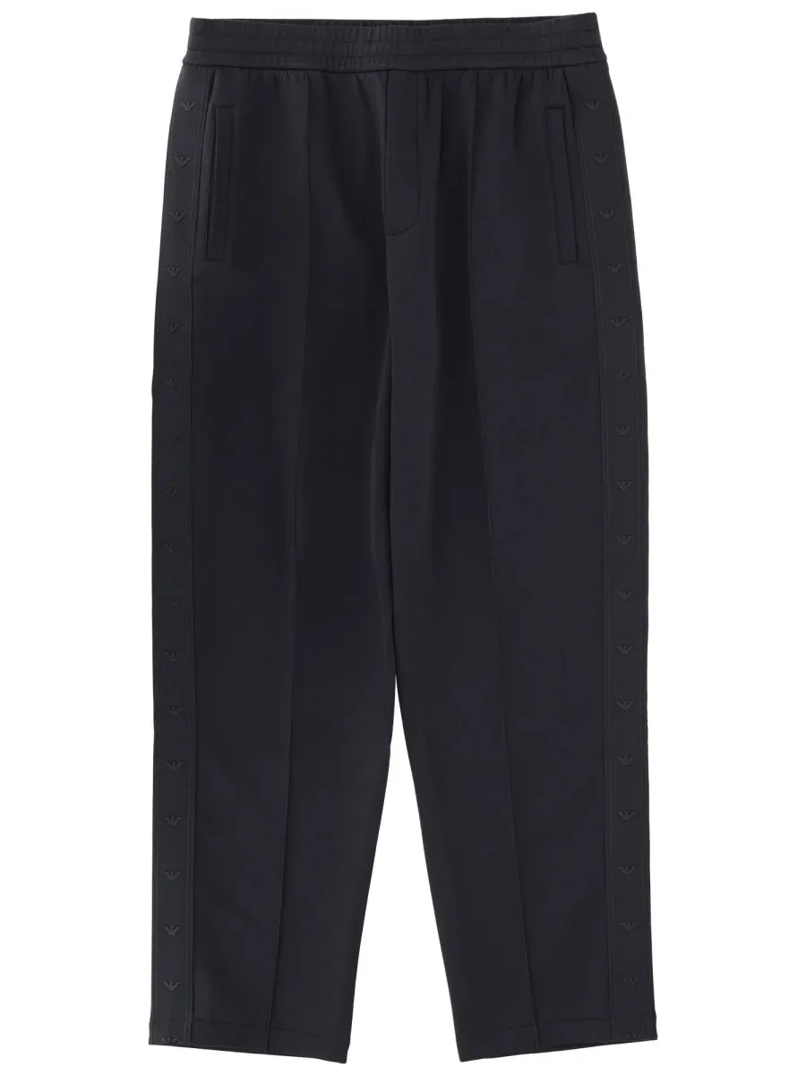 Stretch-Cotton Blend with Logo Trousers by Emporio Armani