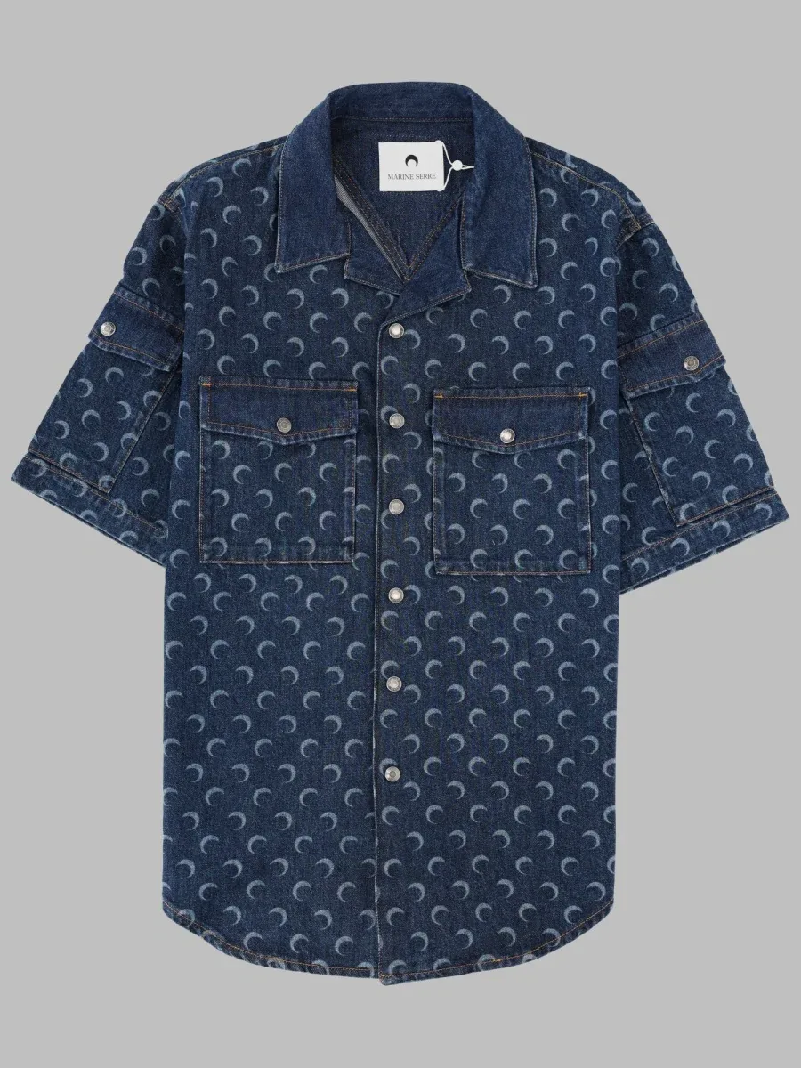 All-Over Print Denim Shirt by Marine Serre