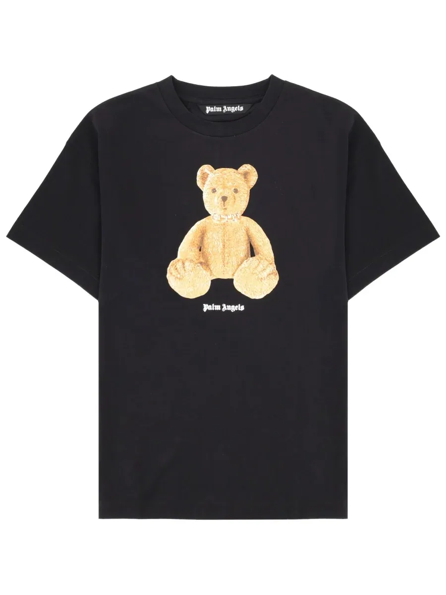 Bear Logo Cotton T-Shirt by Palm Angels