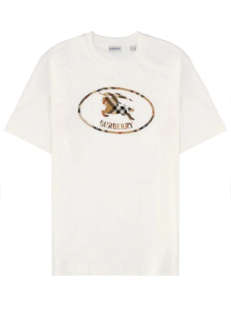 Check Cotton T-Shirt by Burberry