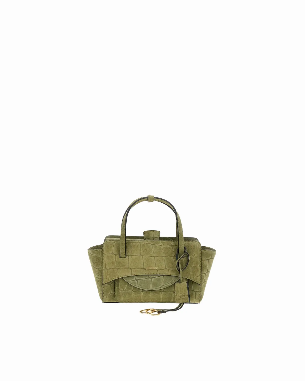 Crocodile-Embossed Calf Leather Shoulder Bag by Hidesins