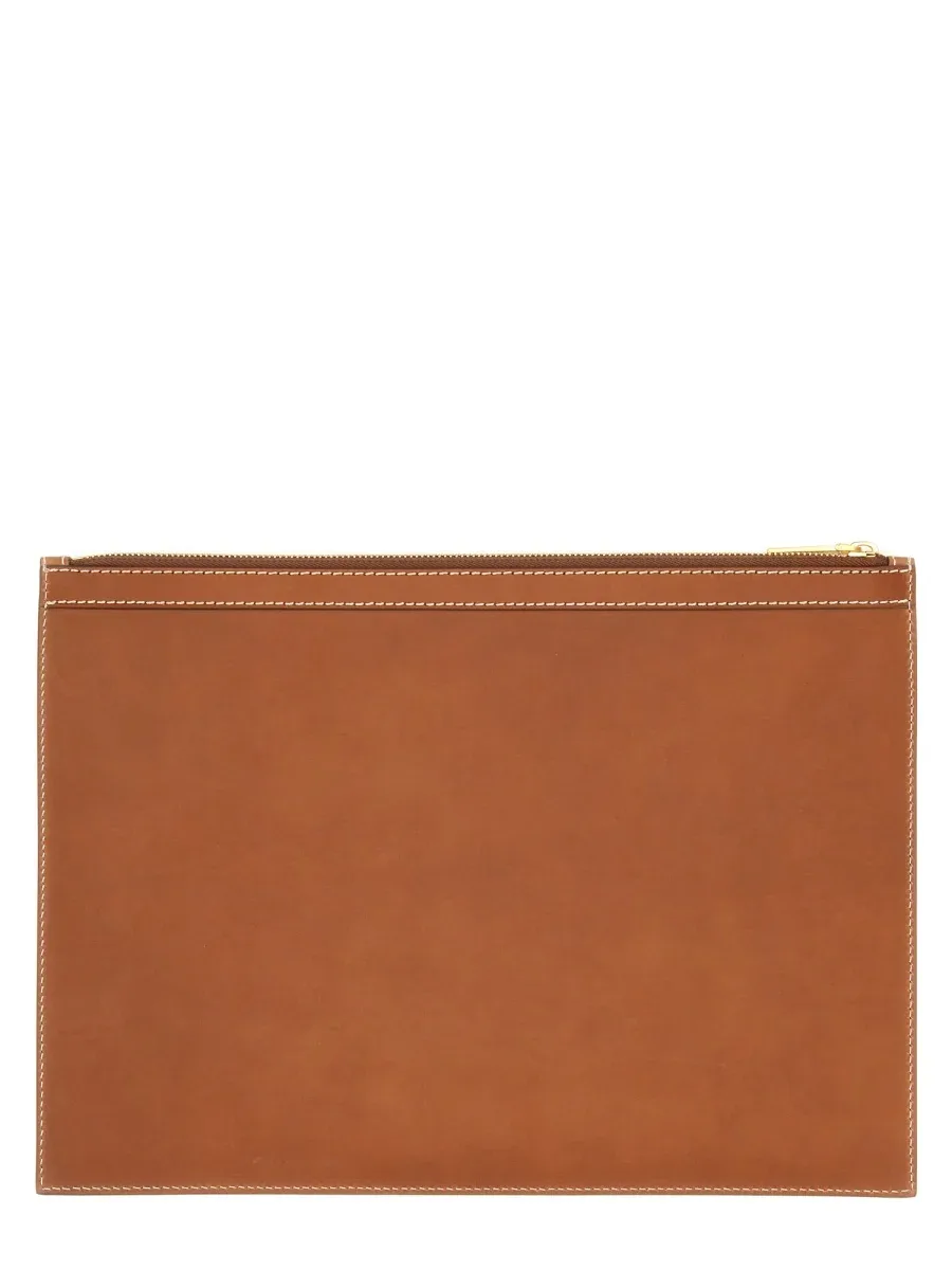 Leather Document Holder Wallet by Thom Browne