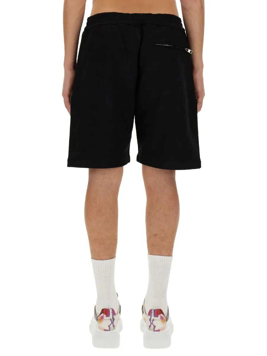 Logo-Detailed Cotton Bermuda by alexander mcqueen
