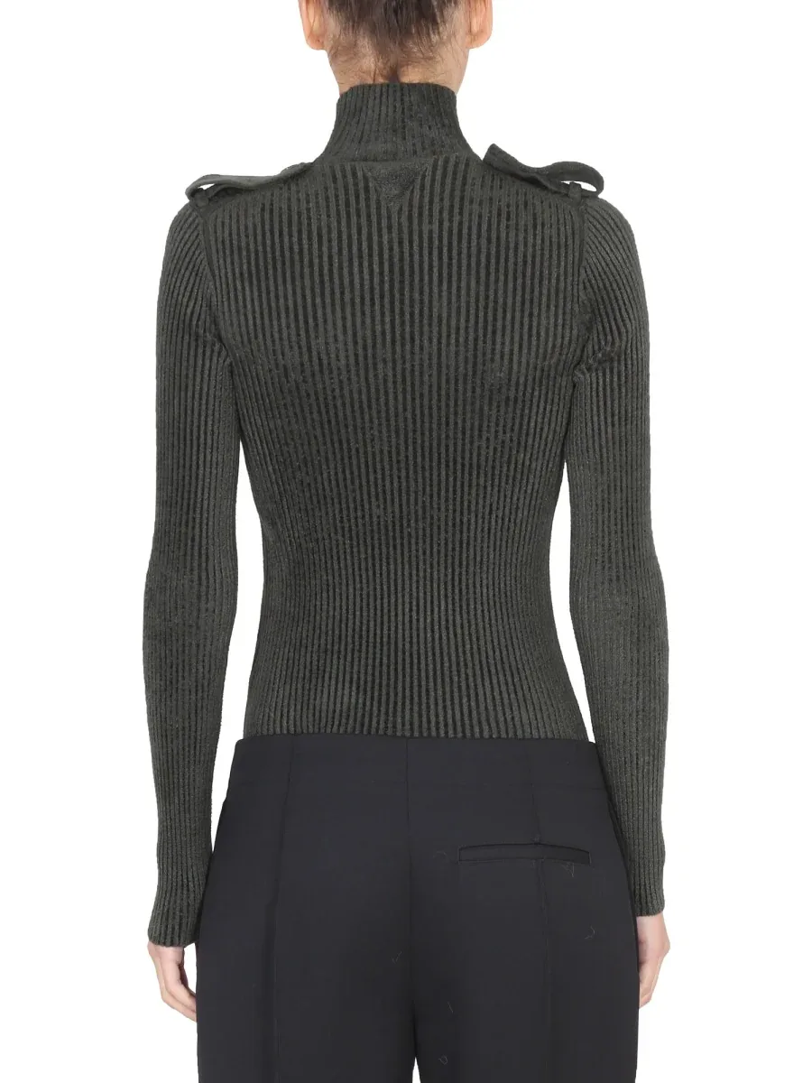 High-Neck Knit Sweater by Bottega Veneta