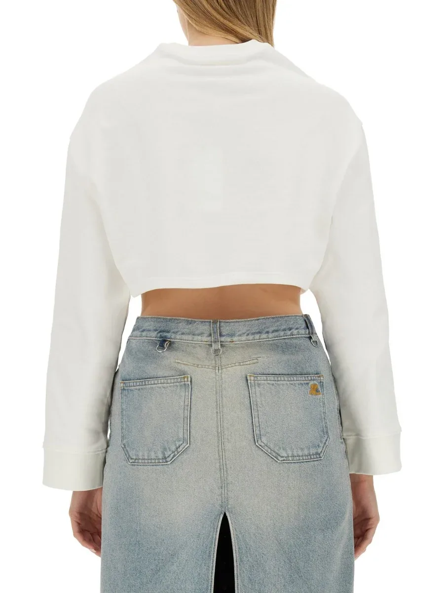 Cropped Cotton Sweatshirt by CourrèGes