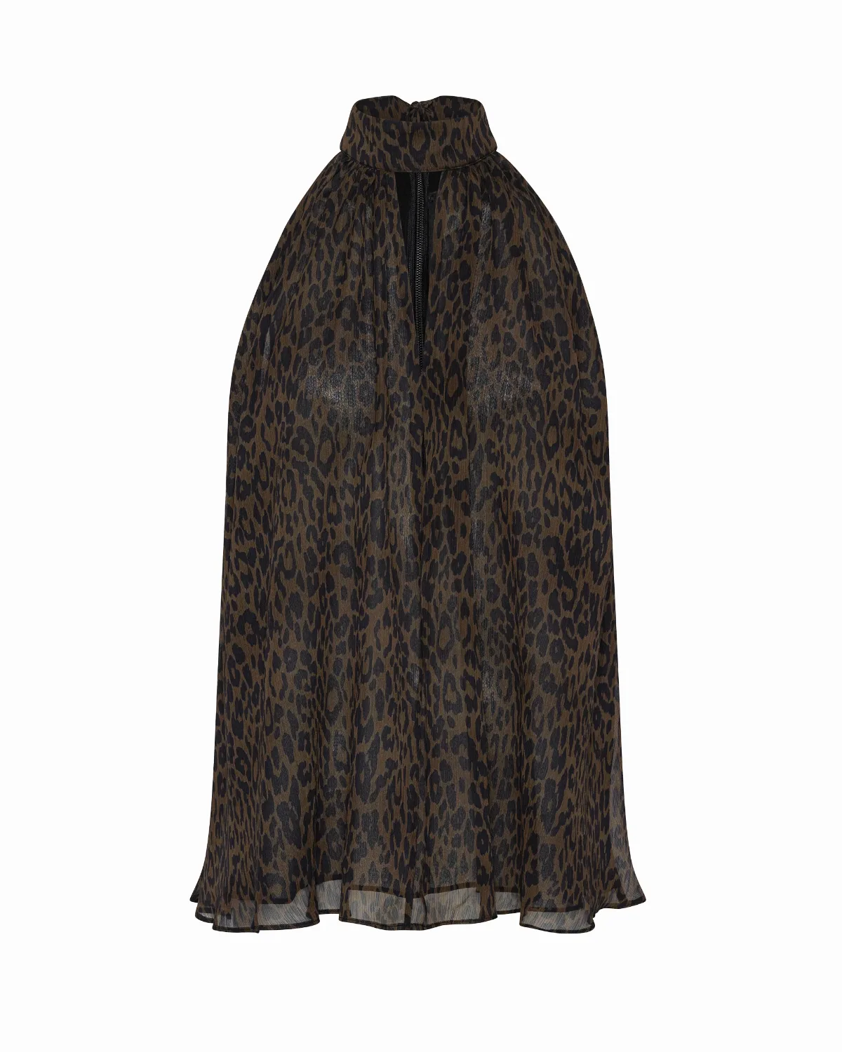Leopard Print Draped Halter Top by Rotate Birger Christensen