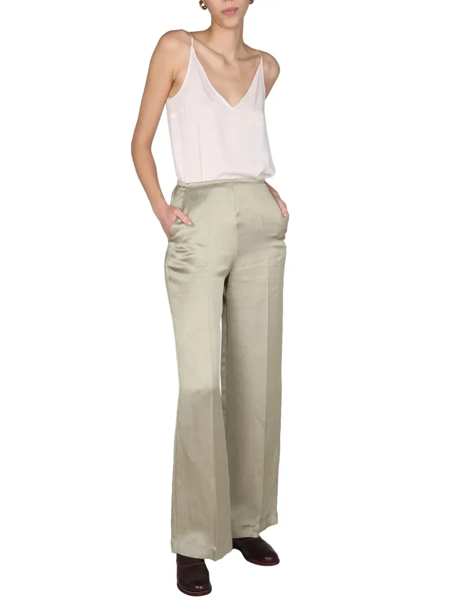 Satin Viscose-Linen Trousers by Alysi