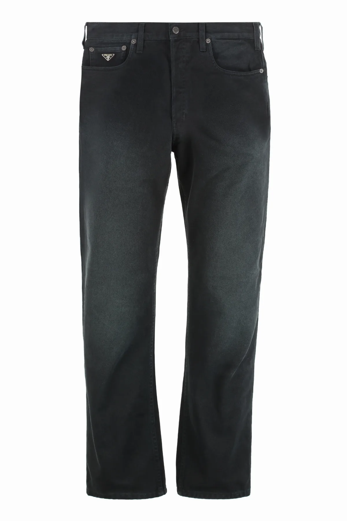 Logo-Engraved Cotton Jeans by Prada