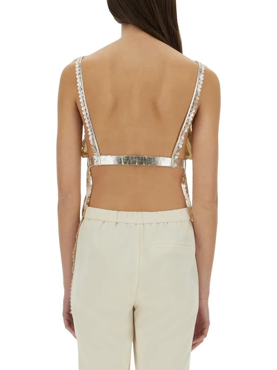 Laminated Satin Blouse by Rabanne