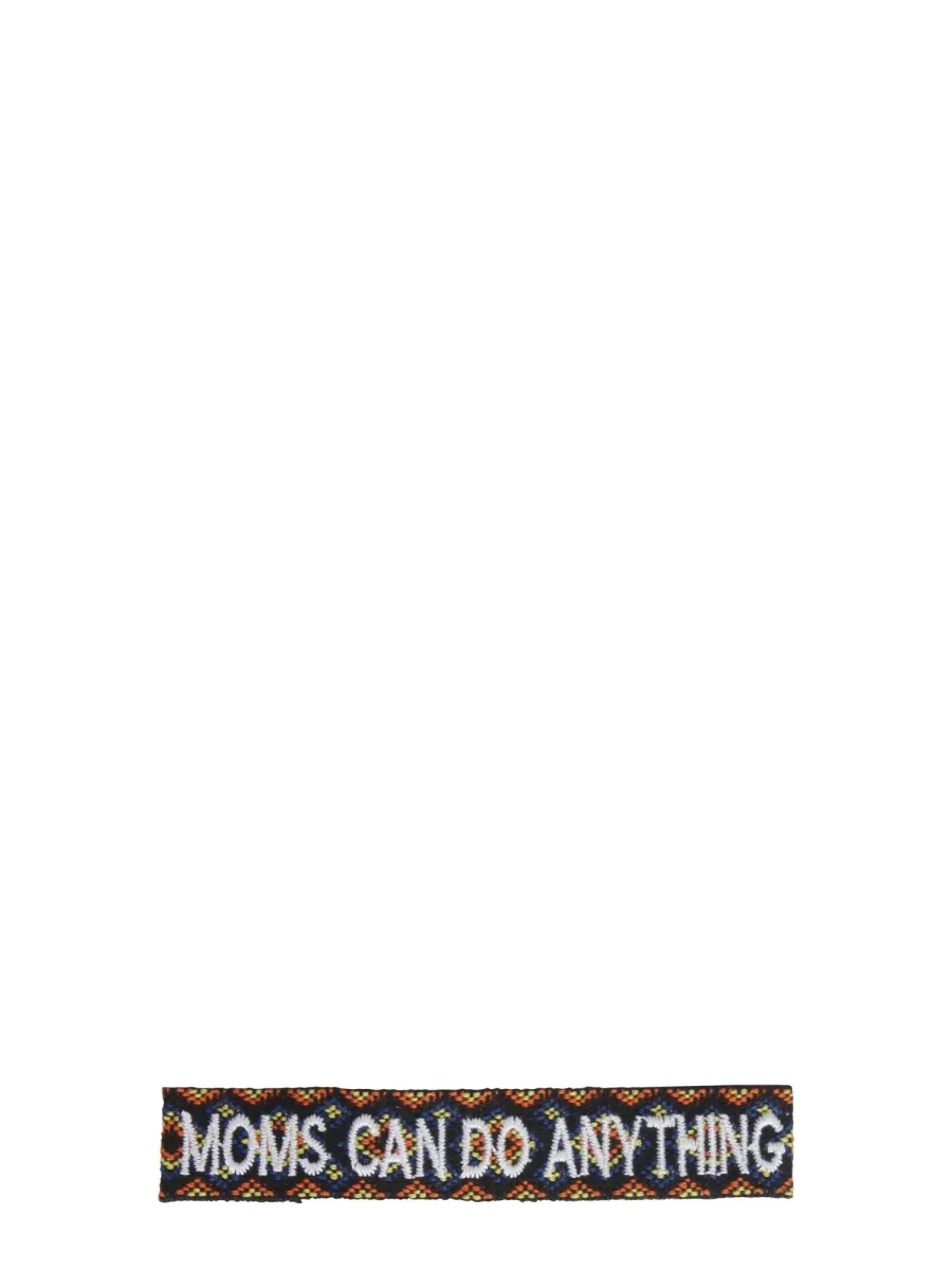 Braided Fabric with Embroidered Text Bracelet by Label K