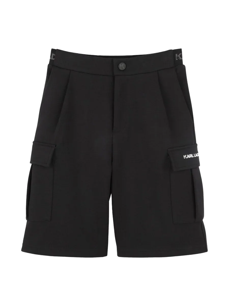 Stretch Cotton Blend Bermuda Shorts by Karl Lagerfeld