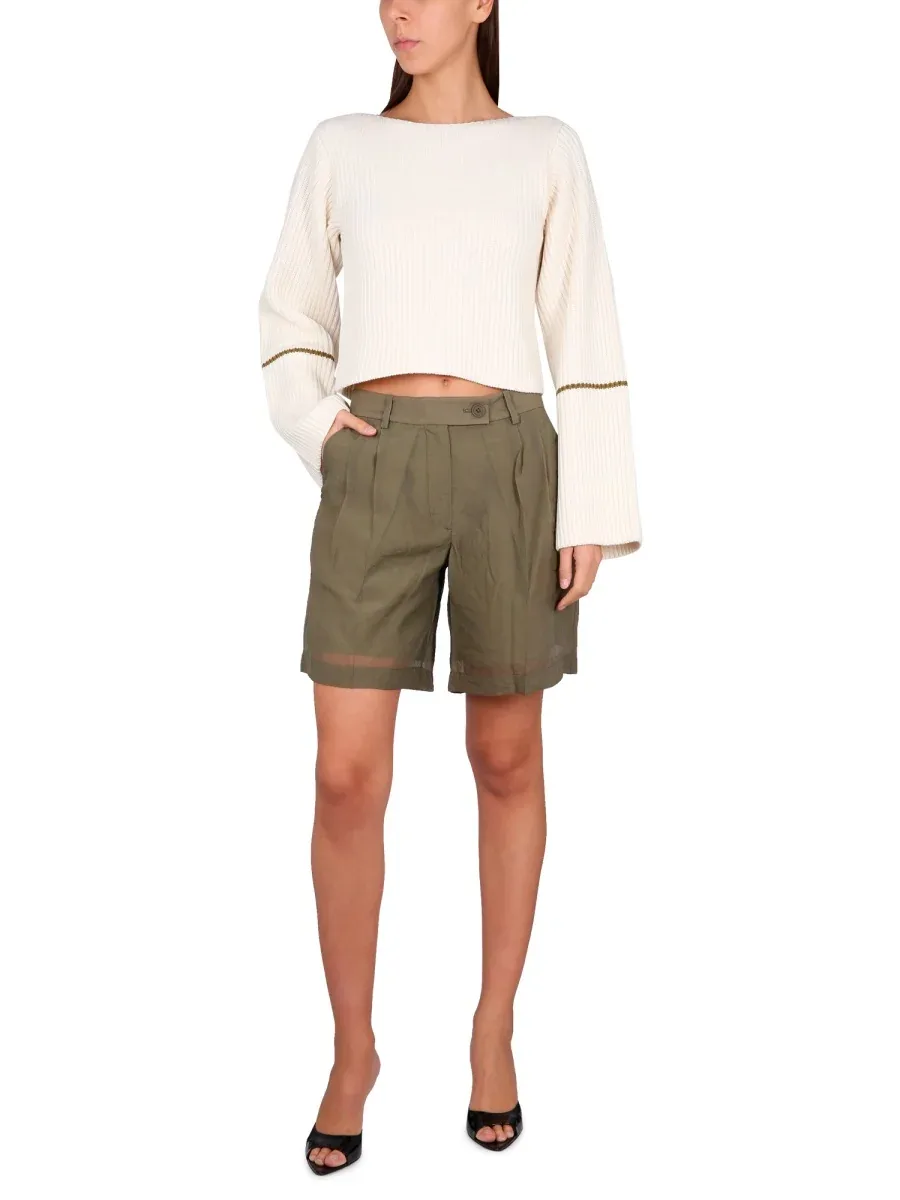 Transparent Cupro Shorts by Helmut Lang