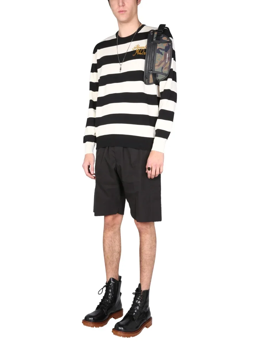 100% Cotton Gabardine Bermuda Shorts by alexander mcqueen
