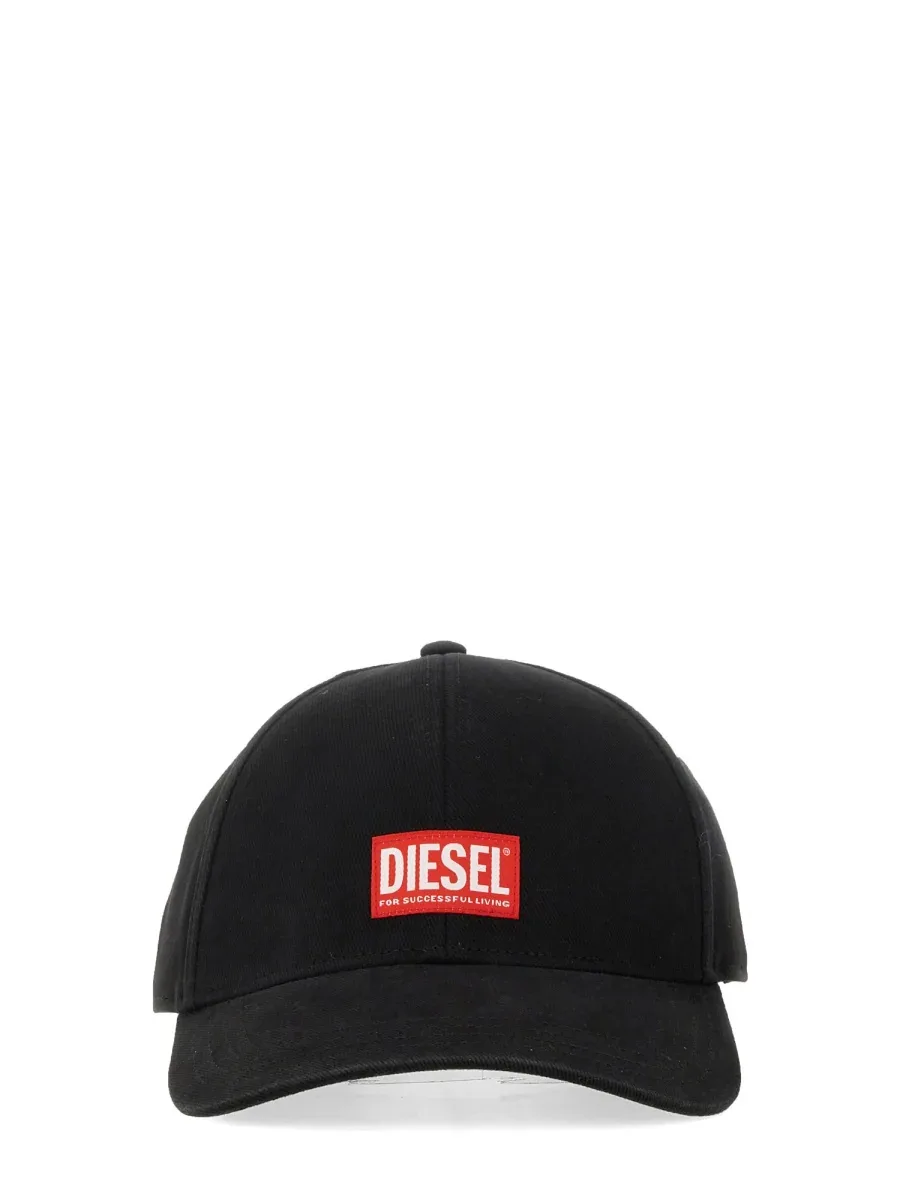 A11360_0BLAA9XX Logo-Detailed Cotton Baseball Cap by Diesel
