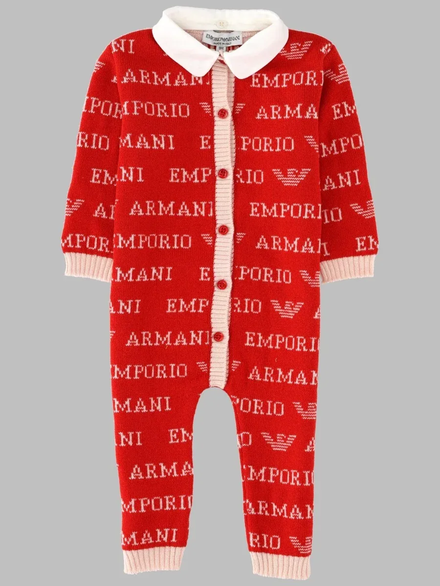 Wool-Silk-Cashmere Blend Onesie by Emporio Armani