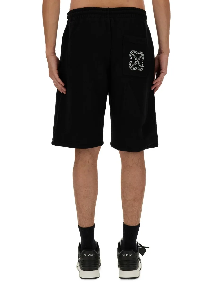 Logo-Embroidered Cotton Bermuda Shorts by Off-White