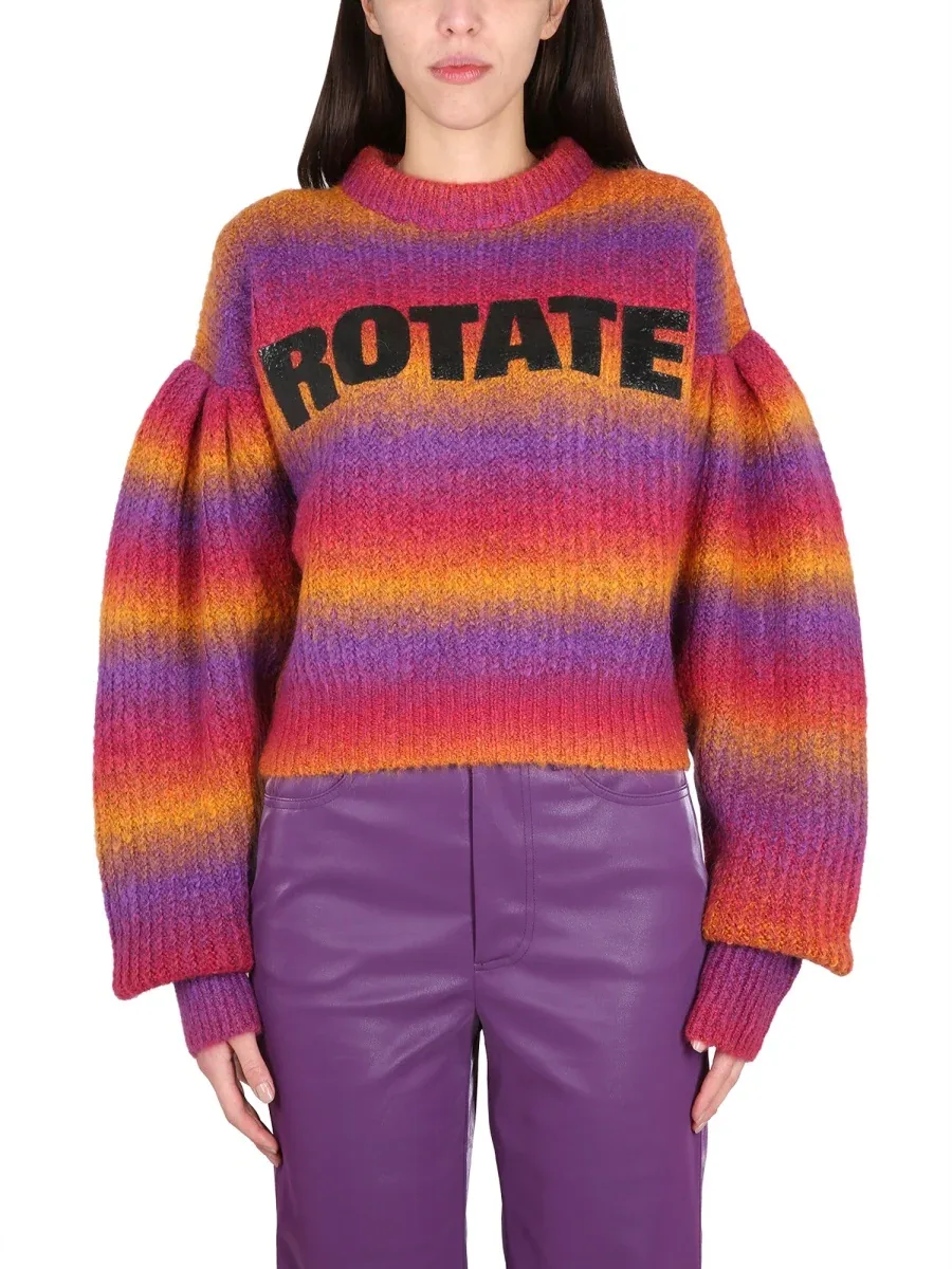 Logo-Inlay Crewneck Sweater by Rotate Birger Christensen