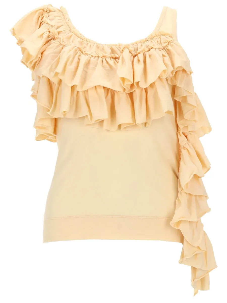 Cotton Ruffled Blouse by Dries Van Noten