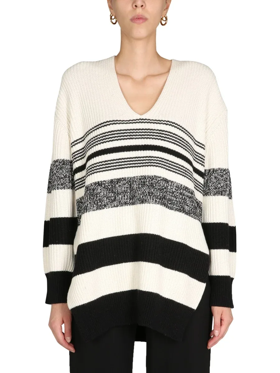 V-Neck with Side Slits Sweater by Proenza Schouler White Label