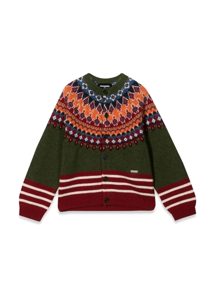 Virgin Wool Button-Front Cardigan by Dsquared2