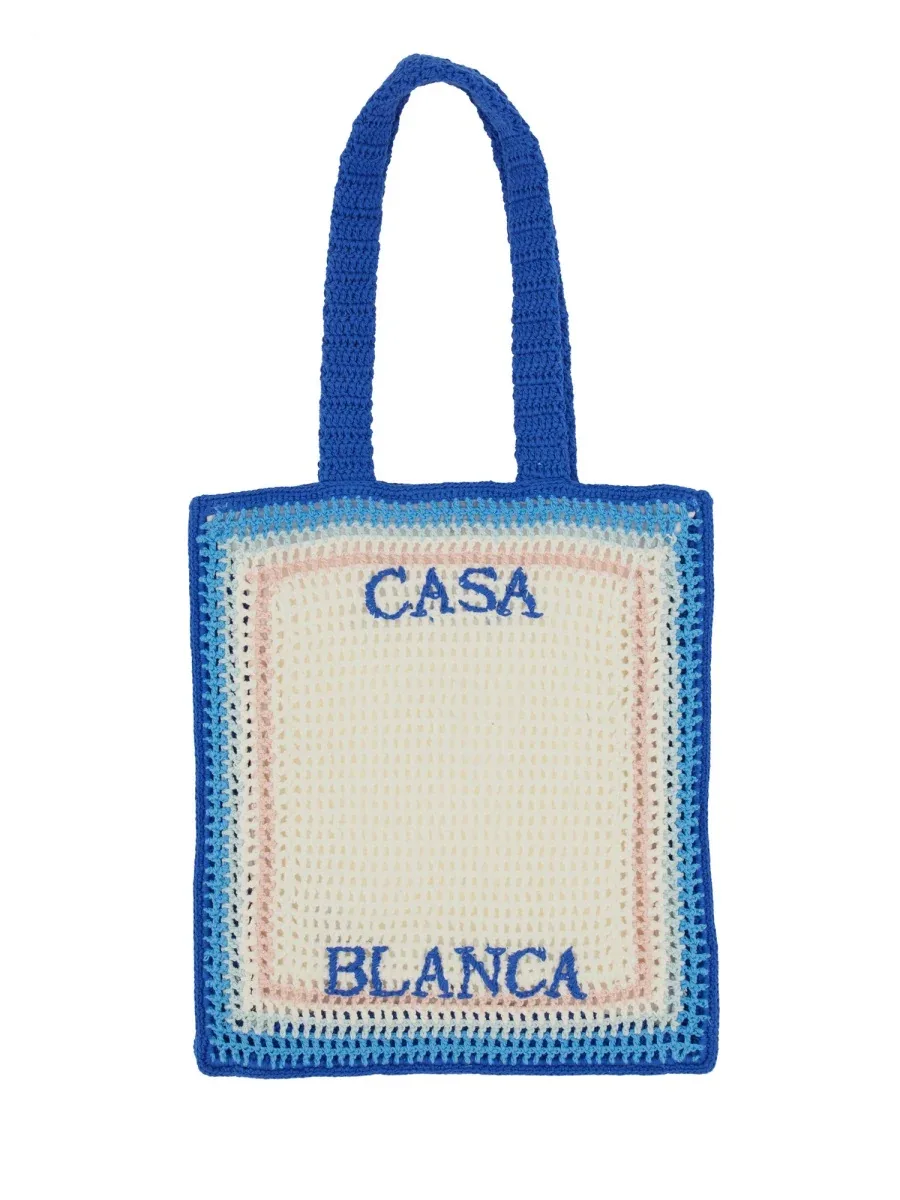 Crochet Cotton Tote Bag by Casablanca