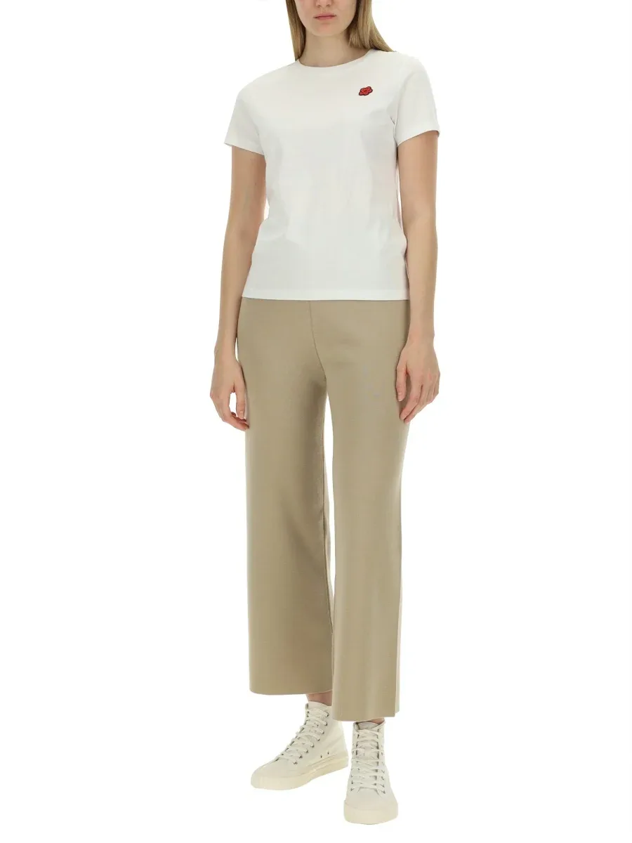 Cropped Wool with Logo Trousers by Kenzo