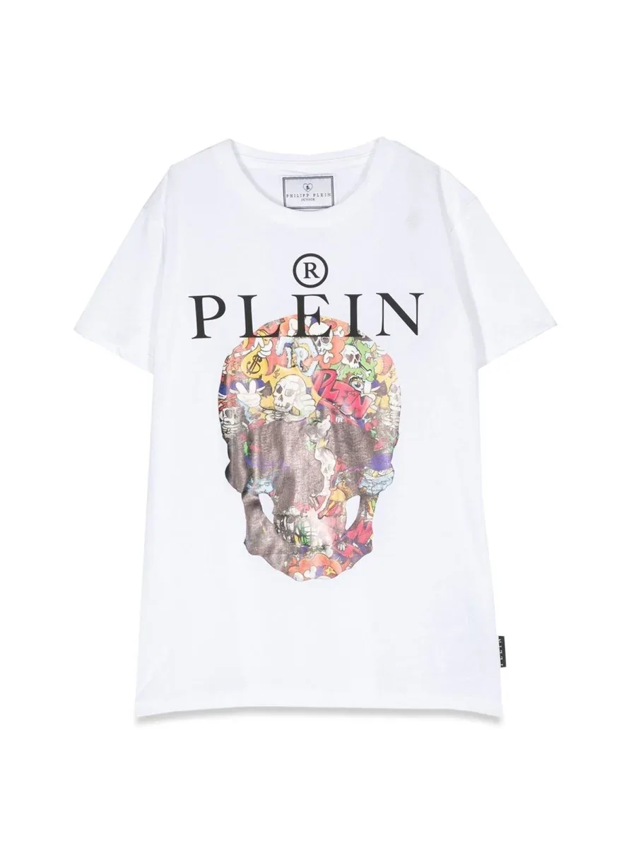Skull-Motif Cotton T-Shirt by Philipp Plein