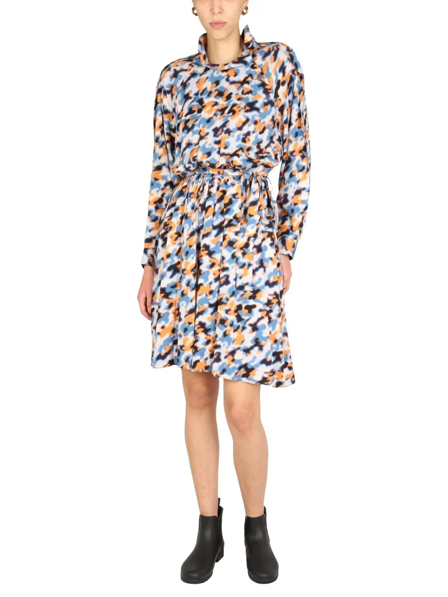 Blurred Flowers Print Viscose Dress by Kenzo