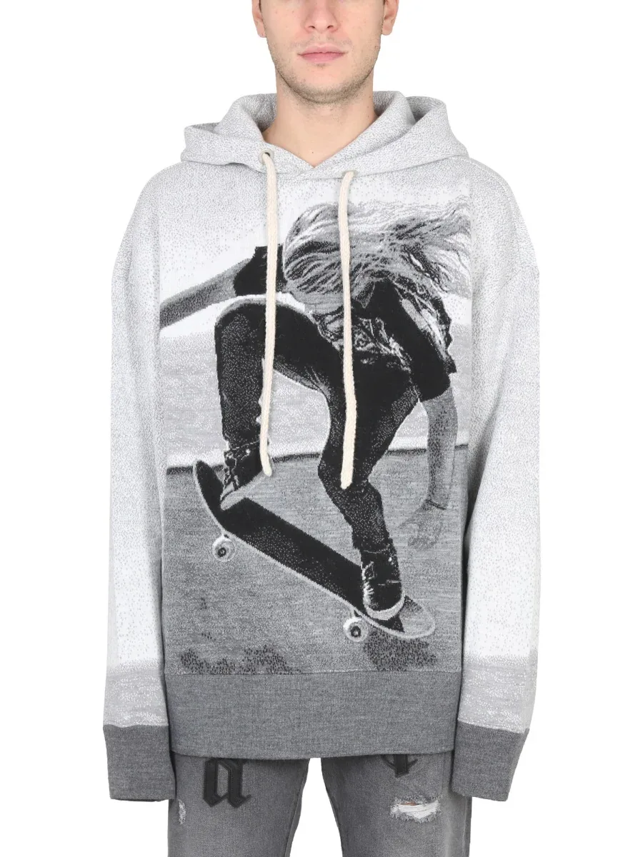 Hooded Acrylic Blend Sweatshirt by Palm Angels
