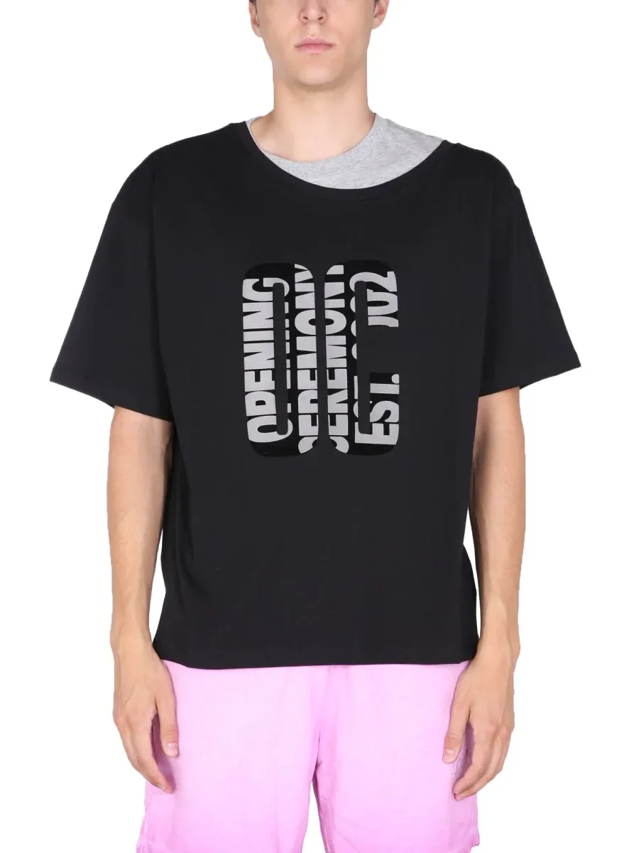 Double Collar Cotton T-Shirt by Opening Ceremony